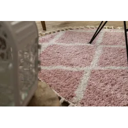 Berber Troik A0010 Round Rug 120cm Pink