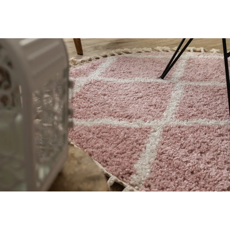 Berber Troik A0010 Round Rug 120cm Pink