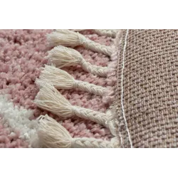 Berber Troik A0010 Round Rug 120cm Pink