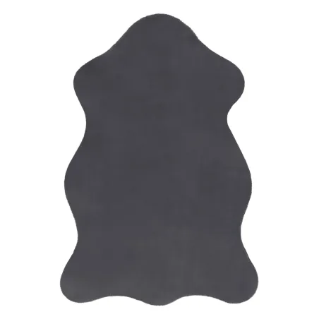 Grey rabbit fur imitation rug, modern carpet for stylish interiors