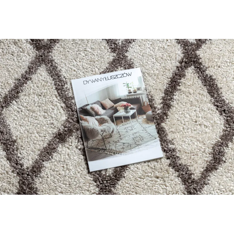BERBER BENI Round Cream Shaggy Rug