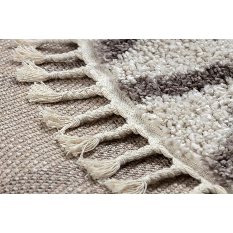 BERBER BENI Round Cream Shaggy Rug