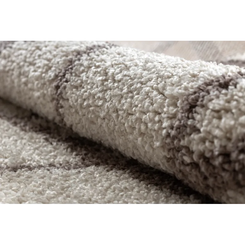 BERBER BENI Round Cream Shaggy Rug