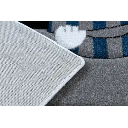 Soft blue children's rug featuring a pirate ship