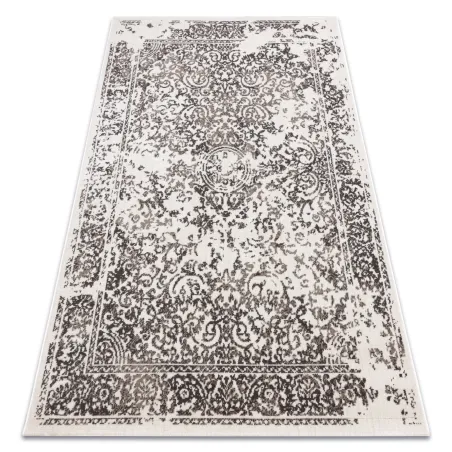 Beige vintage rug with classic rosette design, perfect for living rooms