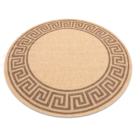 Round sisal rug Floorlux in corn/coffee color, 200cm diameter
