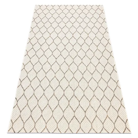 Beige clover check sisal rug, perfect for enhancing your living room decor