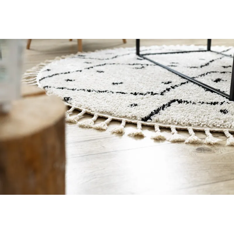 Berber Tetuan B751 Round Rug Cream 120cm