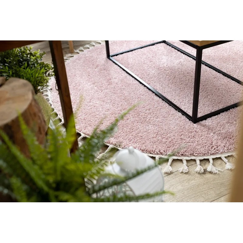 BERBER 9000 Round Pink Rug 120cm