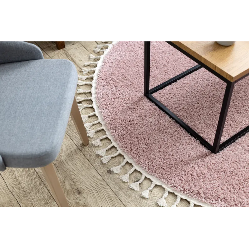 BERBER 9000 Round Pink Rug 120cm