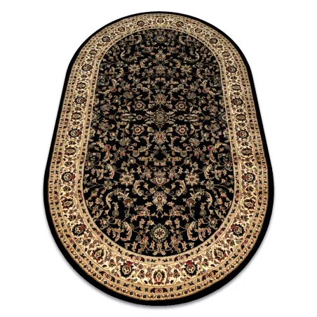 ROYAL ADR Black oval polypropylene rug, classic design