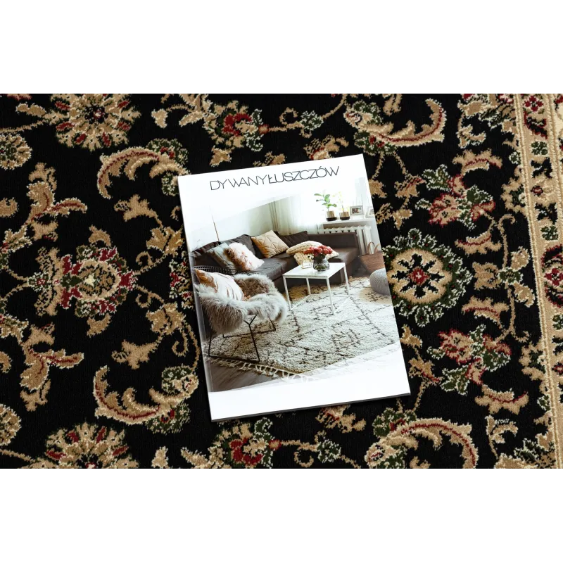 Stylish black oval ROYAL ADR rug, perfect for classic interiors