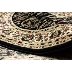 ROYAL ADR oval rug for living room or bedroom, black color