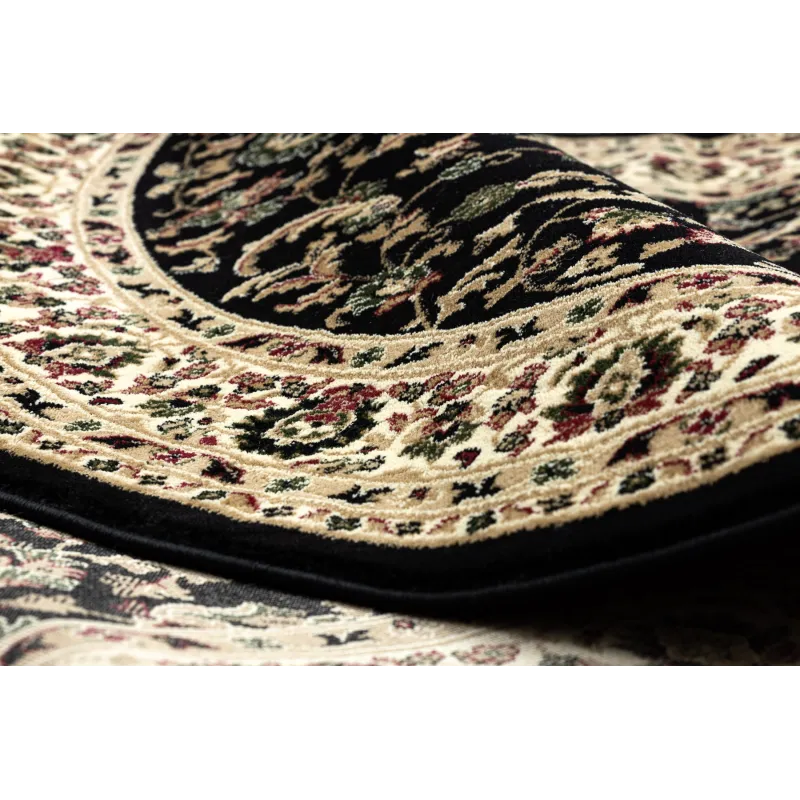 ROYAL ADR oval rug for living room or bedroom, black color