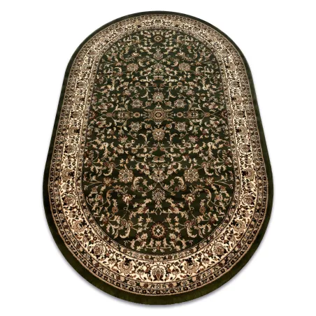 ROYAL ADR Green oval polypropylene rug for classic decor
