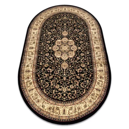ROYAL ADR Oval Pattern Rug 521 Black, classic design for living spaces