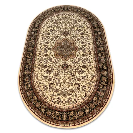 ROYAL ADR oval rug in caramel color, classic carpet for living room