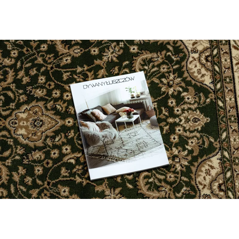 Green oval rug ROYAL ADR, elegant pattern, classic carpet