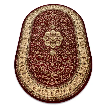 ROYAL ADR Burgundy oval rug, classic carpet for living room decor