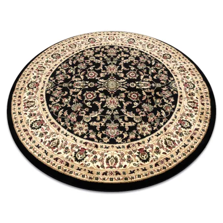 ROYAL ADR Round Rug 120cm in black polypropylene, classic design