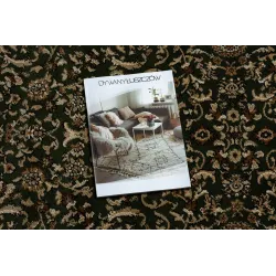 Green ROYAL ADR round rug with elegant pattern, perfect for the living room