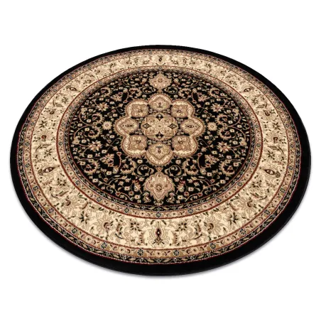 ROYAL ADR Round Rug 120cm Black, classic carpet for home decor