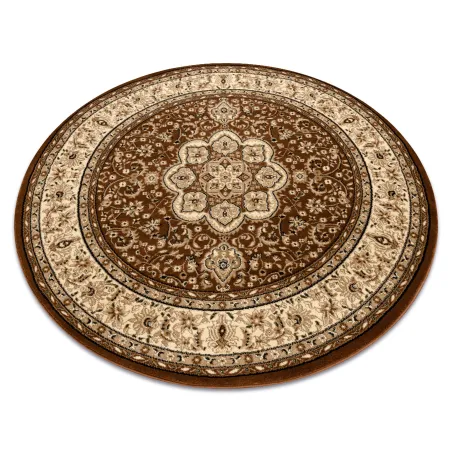 ROYAL ADR Round Rug 120cm in brown, classic carpet for home decor