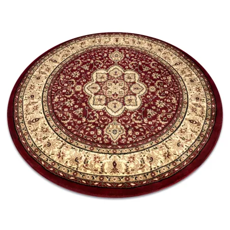 ROYAL ADR Round Rug in burgundy, classic carpet for living room