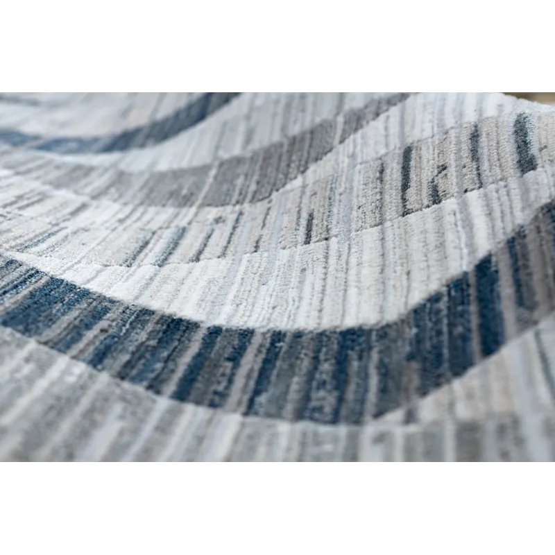 Modern REBEC geometric rug in navy, perfect for children's rooms
