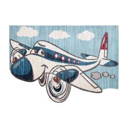 Kids Airplane Rug TOYS 75320 Blue 133x192 cm