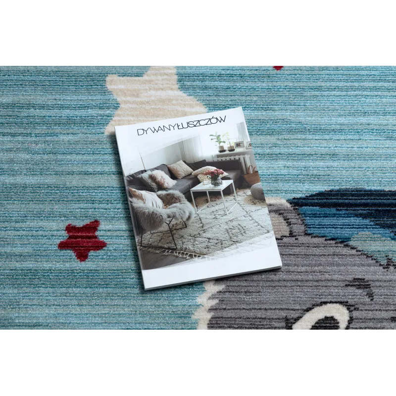 Modern TOYS 75322 Kids Bear Rug in navy blue and turquoise colors