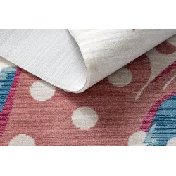 Soft children's rug, cream and red, suitable for living room or child's room