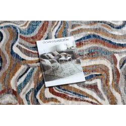 Stylish TINE 75312A rug in terracotta color, modern and unique