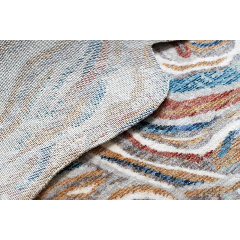 TINE 75312A rug, modern with interesting texture, terracotta and blue