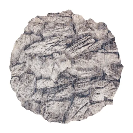 TINE 75417B Stone Rug in irregular shape, modern cream and grey carpet