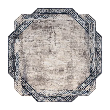 Vintage modern rug in grey and navy, stylish design, classic carpets