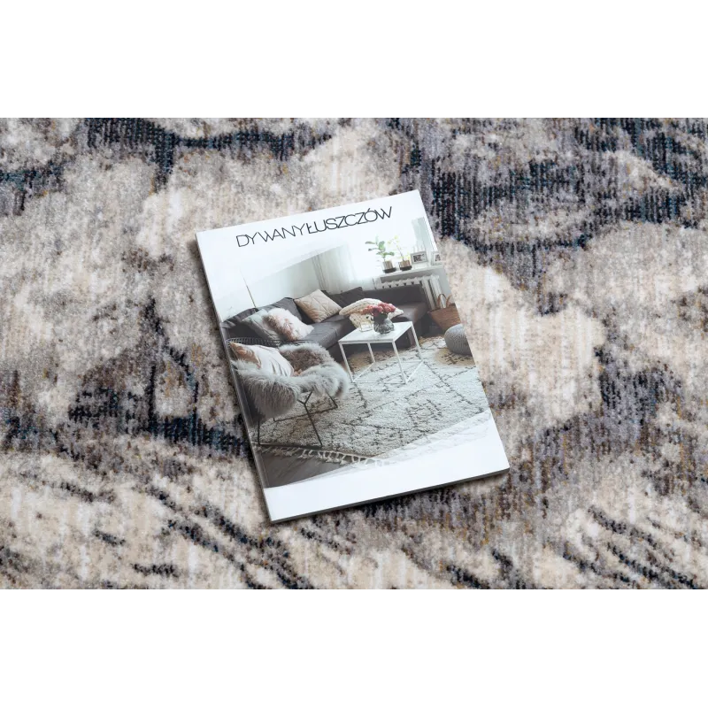 Modern TINE 75417A rug in cream and grey, perfect for living room decor