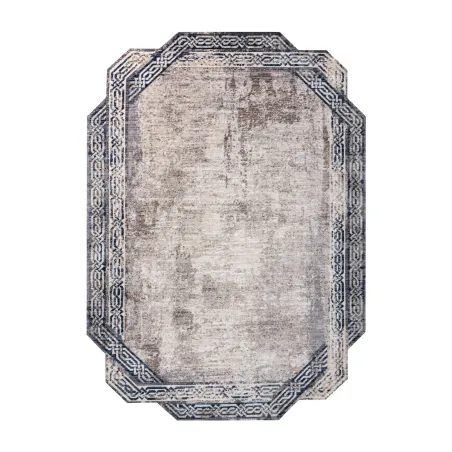 TINE 75425A vintage rug in gray and navy, modern design