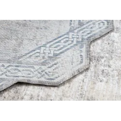 TINE 75425A rug with irregular shape, gray and navy