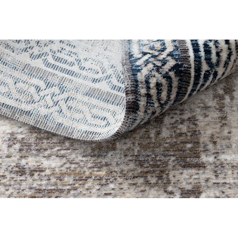 Stylish TINE 75425A rug for living room, gray and navy, vintage