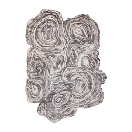 TINE 75426A modern tree wood rug in cream and grey, made of polyester