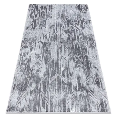 Modern MEFE rug B402 in dark gray, featuring a structural two-level pile design