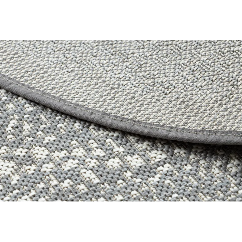 Round Sisal Rope Flat Rug 120cm Grey