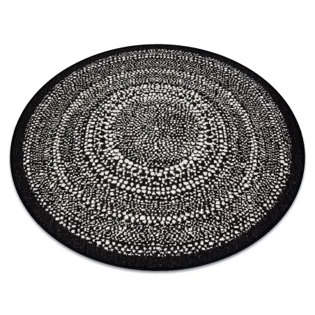 Round Rope Sisal Flat Rug 120cm Black