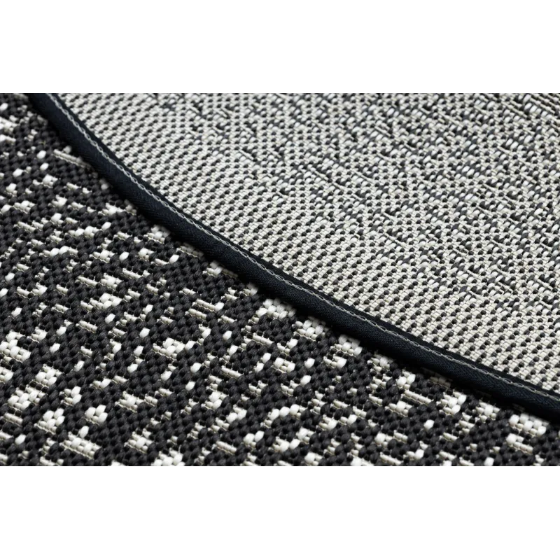 Round Rope Sisal Flat Rug 120cm Black