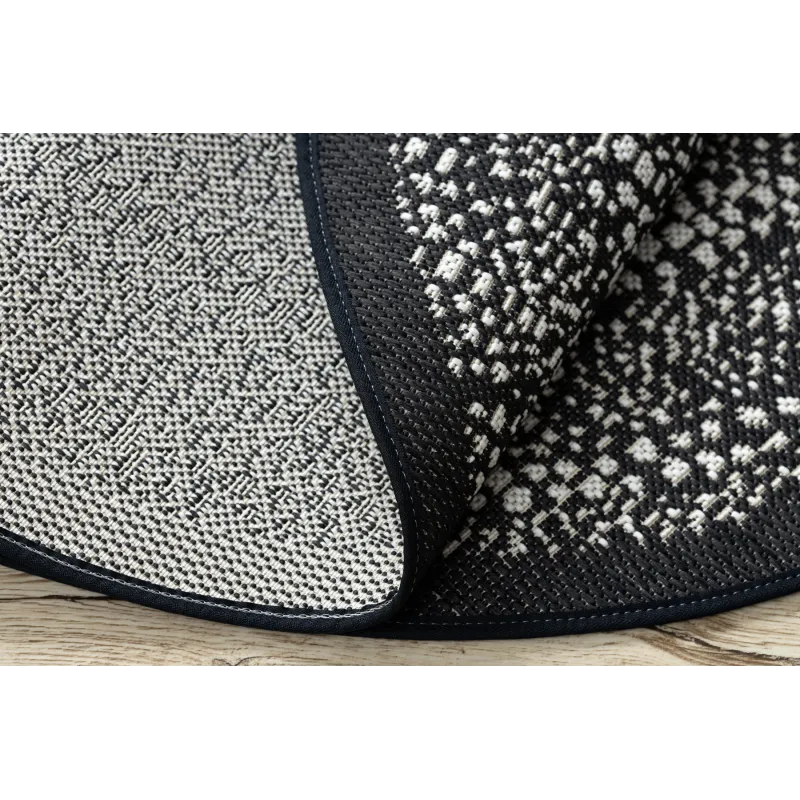 Round Rope Sisal Flat Rug 120cm Black