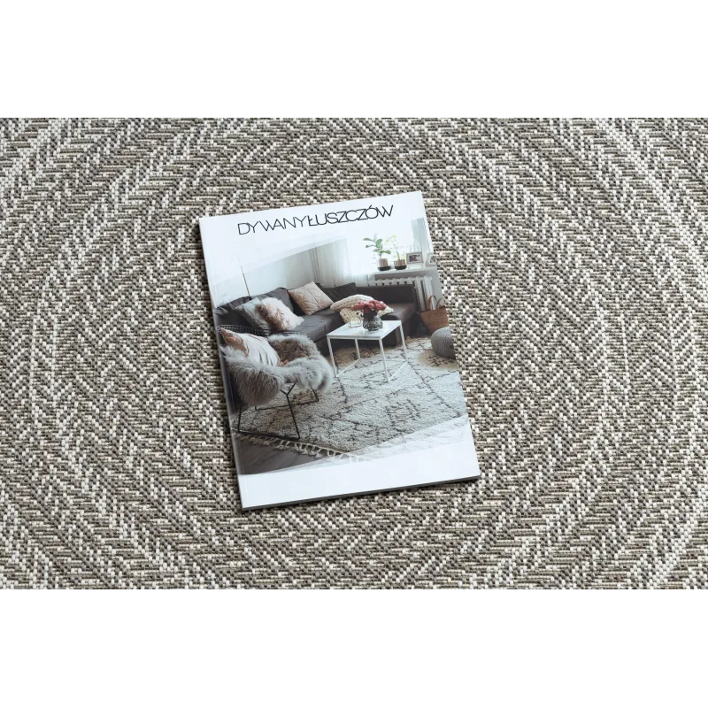 Round Rope Sisal Flat Rug 120cm Beige