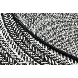 Round Sisal Rope Rug FLAT 120cm Black Boho