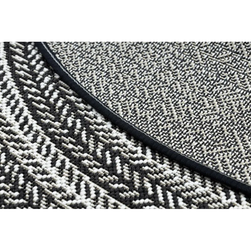 Round Sisal Rope Rug FLAT 120cm Black Boho