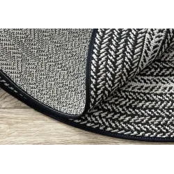 Round Sisal Rope Rug FLAT 120cm Black Boho